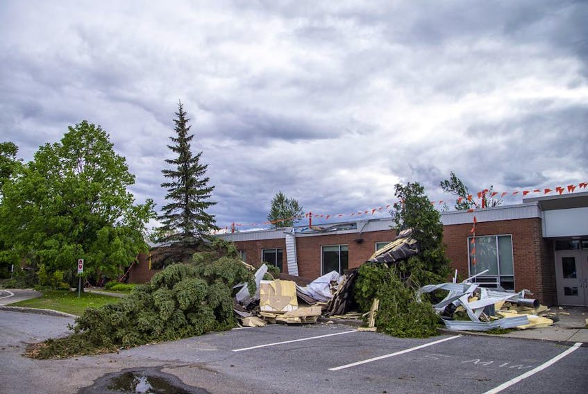St. Monica School on Merivale Road was heavily damaged by Saturday's devastating storm. 
