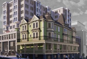 Renderings of the proposed redevelopment of the former Elmwood Hotel building on South Street. - McLean Heritage Planning and Consulting