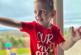 The word “survivor” on Denver Genge’s shirt says it all. The three-year-old from Brig Bay is now cancer free. - Contributed