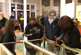 After the community session, many people stayed behind to check out the exhibit being made by the Colchester Historeum.