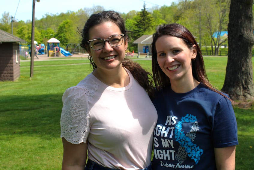 Amanda Oberski, who lives with Type 1 diabetes, and Chelsea Sullivan, whose son has Type 1 diabetes. Sullivan is co-organizing a walk and awareness event with Tracy Wells.