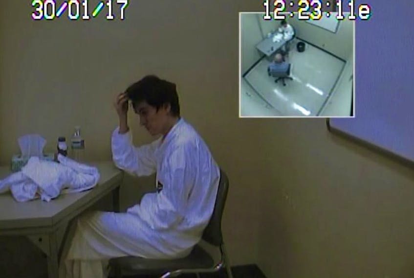 Video of a police interrogation of Alexandre Bissonnette on Jan. 30, 2017, a day after Bissonnette killed six people at a mosque in Quebec City.