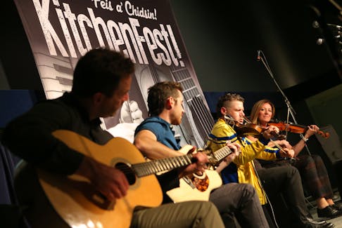 Boyd MacNeil, James MacLean, Ashley MacIsaac, and Wendy MacIsaac perform at the Gaelic College in St. Anns during KitchenFest! 2021. CONTRIBUTED