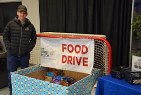 Charlottetown Islanders captain Brett Budgell spearheaded the Fill The Net food drive for the Upper Room Hospitality Ministry Inc. in Charlottetown in December 2021. - Jason Simmonds • The Guardian
