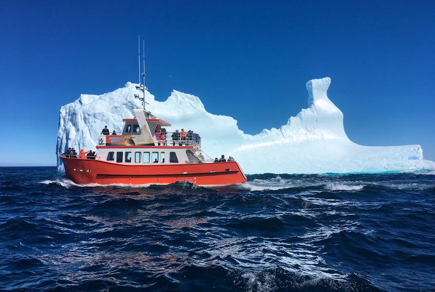 Guests of Iceberg Quest Ocean Tours get a close up view of a large iceberg. Contributed
