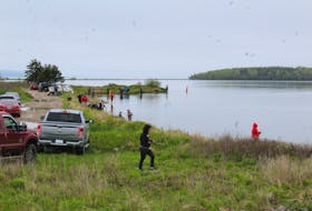 The beach in Castle Bay was a busy spot Saturday morning as people gathered for the first annual fishing derby in memory of Ryan Googoo, an Eskasoni community member who died in the summer of 2020. Ardelle Reynolds/Cape Breton Post
