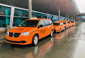 City Wide taxis wait outside St. John’s International Airport in this file photo.
