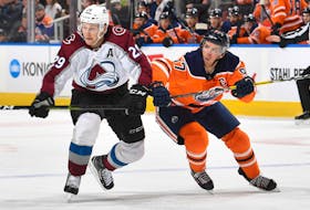 Superstar centres Nathan MacKinnon of the Colorado Avalanche, left, and Connor McDavid of the Edmonton Oilers will square off in the third round of the NHL playoffs, starting on Tuesday in Denver. - NHL