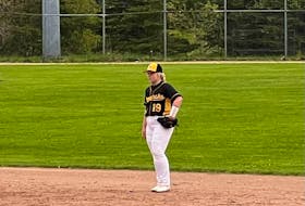 When Corner Brook’s Hailey Companion got into a senior baseball game with the Westside Monarchs on Monday night, she became the first female player in the history of the Corner Brook Senior Baseball League. Contributed photo