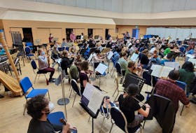 The Newfoundland Symphony Orchestra and the CALOS Youth Orchestra, shown practising together, will perform Holst’s The Planets on Friday, May 6, as part of the Masterworks 3 concert, titled Starry, Starry Night. The concert will feature three pieces, including The Planets, that are part of a scientific study on aging and music listening skills. - Photo by Steve Power