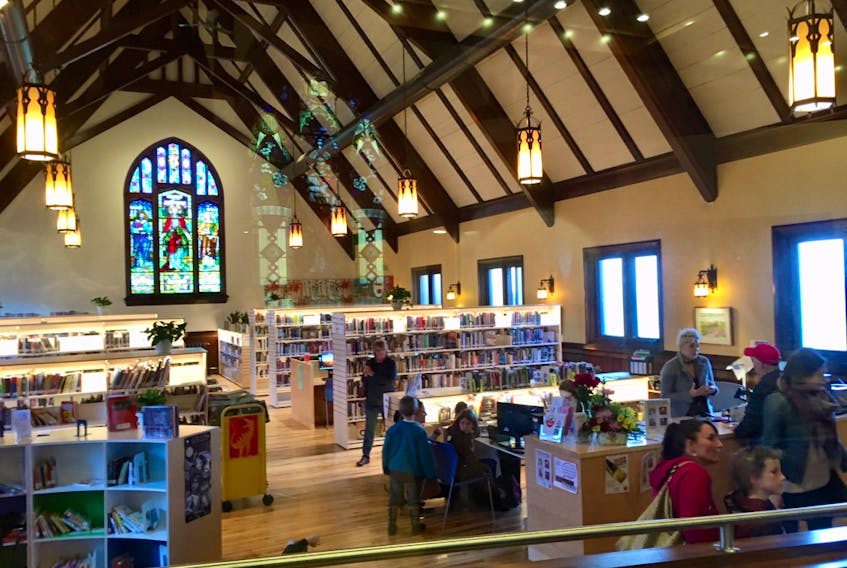 The Kentville library is housed inside a former United church sanctuary.