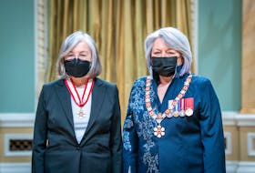 Dr. Marie Battiste, left, was one of 24 people invested into the Order of Canada by Gov. Gen. Mary Simon, right, at a ceremony at Rideau Hall on Friday. Contributed