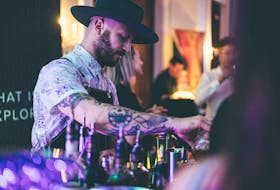 A bartender creates a drink at the Restaurant Association of Nova Scotia's Imbibe cocktail event, which is returning to Halifax after a 2 year pandemic induced hiatus.