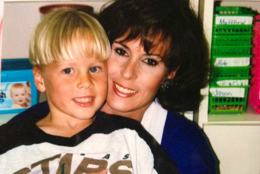  Blake Coleman, now a forward for the Calgary Flames, with his mother Sandy.