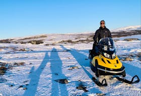 Luke Redmond enjoying a snowmobile ride in Makkovik, Labrador. "One of the challenges is if someone is sick enough that you have to go out on snowmobile and get them."