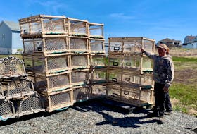 Fisherman Rodney Billard was busy Monday preparing his traps and gear for the upcoming lobster season. Although a resident of Glace Bay, Billard fishes lobster out of nearby Port Morien. DAVID JALA/CAPE BRETON POST