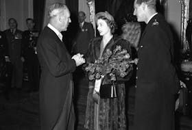 This 1951 photo by Halifax photographer Maurice Crosby shows  Princess Elizabeth and Prince Philip touring  Province House in Halifax on thier first tour as Princess and Prince.
Photographer:	Maurice Crosby / Staff
Creation Date:	2011-02-09
Publication Date:	1951-11-00