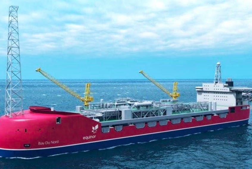 Illustration of a proposed floating, production, storage and offloading vessel for the Bay du Nord project. Equinor Canada  Illustration of a proposed floating, production, storage and offloading vessel for the Bay du Nord project. — Equinor Canada