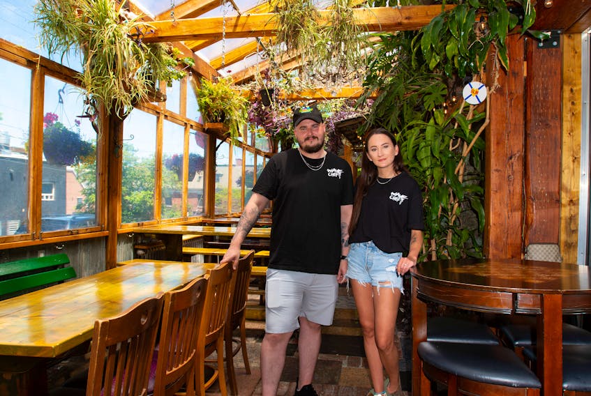 Oscar Hood and Amber Courchesne, co-owners of Wave Foods, pose for a photo at the Local on Gottingen Street in Halifax on Friday.
Ryan Taplin - The Chronicle Herald