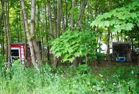 FOR TAPLIN STORY:
Shelters are seen in the Geary Street encampment site, in Dartmouth June 13, 2022.