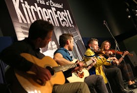 (Left to right) Boyd MacNeil, James MacLean, Ashley MacIsaac, and Wendy MacIsaac perform at the Gaelic College during KitchenFest! 2021.
PHOTO CREDIT: Contributed.