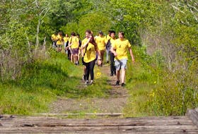 Shelburne Regional High School students accompanied by Tri County Regional Education Centre staff walked 10.8 km from the Black Loyalist Heritage Centre in Birchtown into the Town of Shelburne on June 3. Contributed