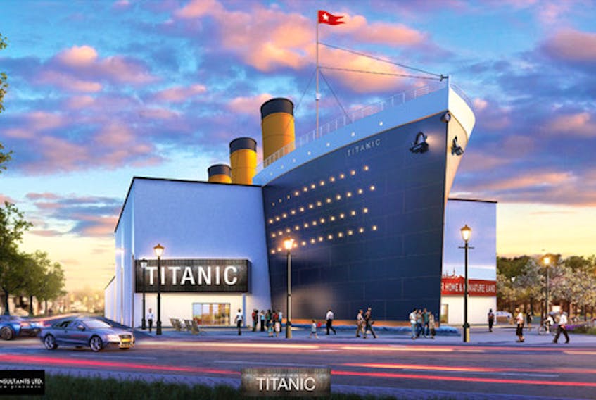 Shown is concept art created by Lex Parker Design Consultants for a proposed Titanic Project in Niagara Falls.