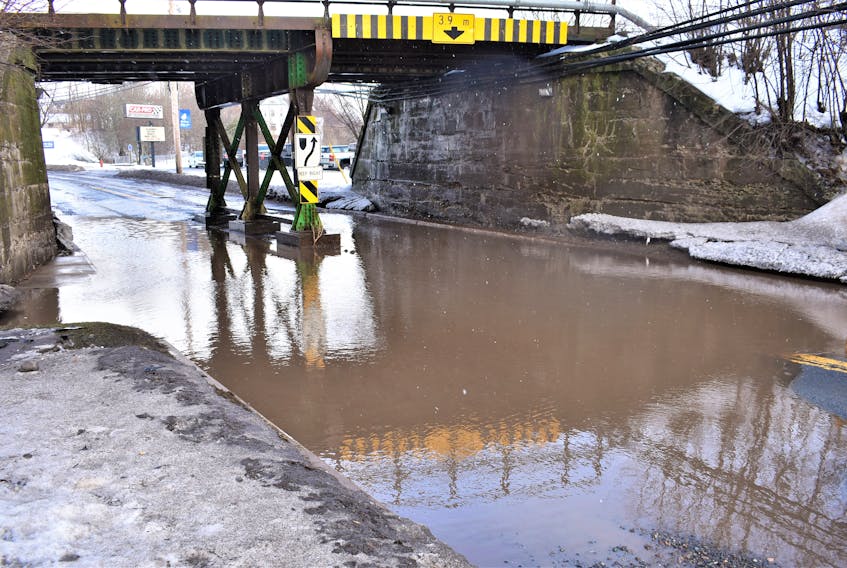 Truro and area is no stranger to flooding episodes such as this occurrence from early February of this year which impacted Main Street in Bible Hill, under the railway overpass.