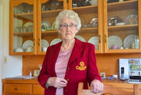 Alice Newcombe of Port Williams wearing a burgundy jacket produced by Harrods of London, part of her Commonwealth Youth Movement uniform when she attended the coronation of Queen Elizabeth II. KIRK STARRATT