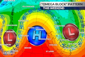 Atlantic Canada will be stuck with a trough of low-pressure this weekend and early next week.