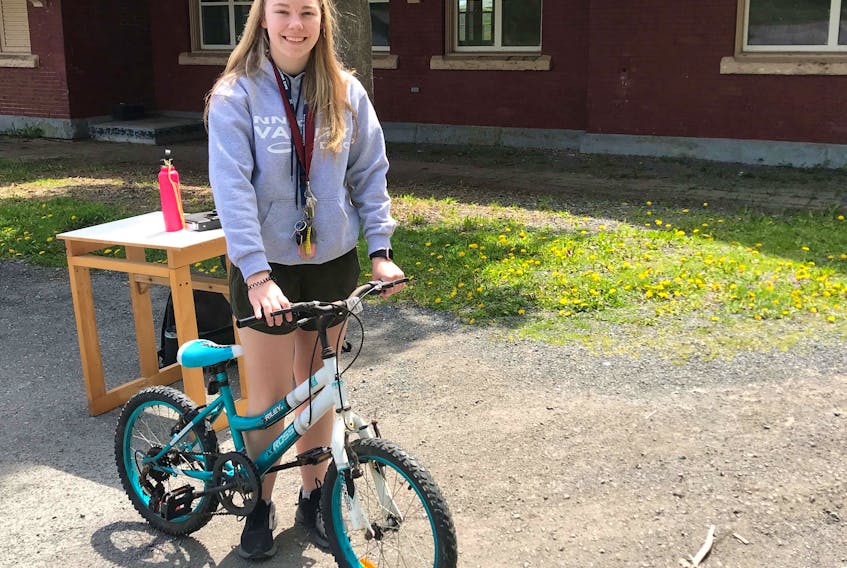 Ellen Coffin, Bikes for Kids co-ordinator, is ready to accept bicycles for the program.  Once donated,  maintenance is done on the bicycles and they are given out to applicants free of charge.  Deadline for applications is July 22, 2022. 