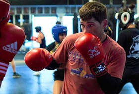 Kennetcook boxer Wyatt Sanford trains for last summer's Olympic Games in Tokyo. - BRIAN LI