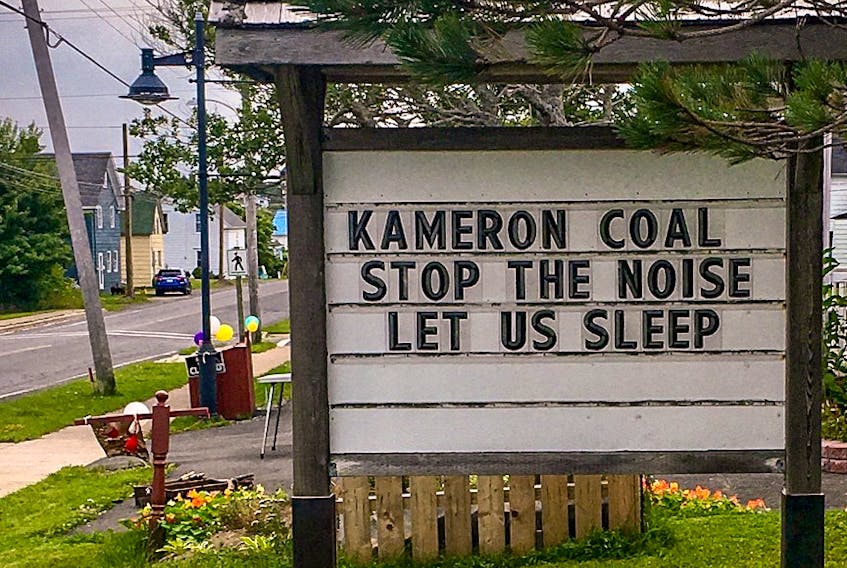 This sign shows the frustration of some area residents who are upset with what they claim is noise pollution caused by the Kameron Coal-owned Donkin Mine. CONTRIBUTED/COW BAY ENVIRONMENTAL COALITION