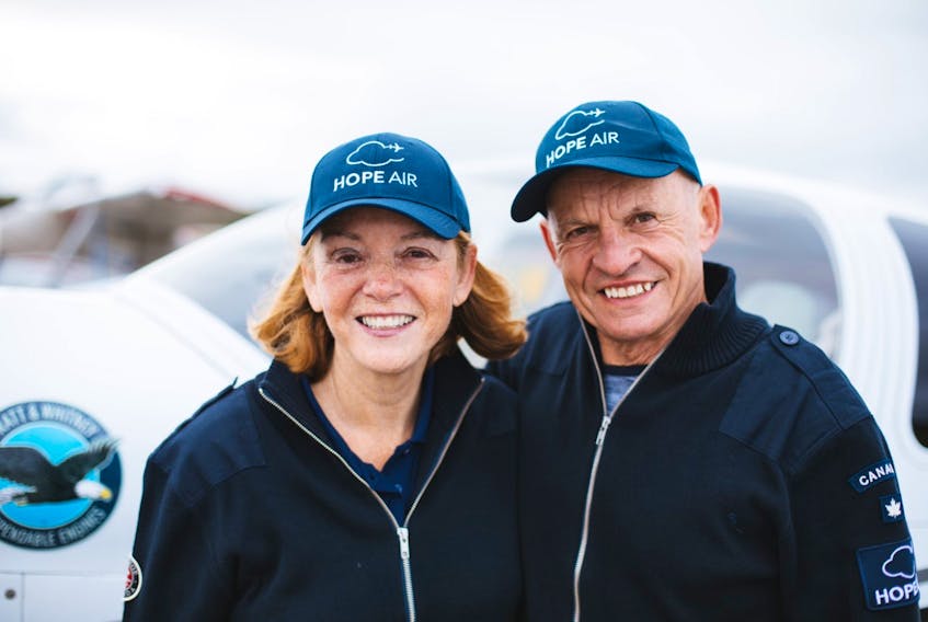 Volunteer Hope Air pilots, wife and husband team Marilyn Staig and Lee Arsenault. 