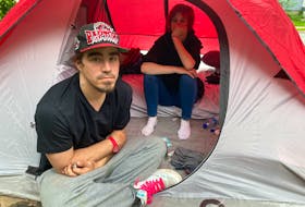 Nate Thorburne and his girlfriend, who did not want to provide her name, have been homeless for three years. Right now they are living at an homeless encampment in north-end Halifax on Chebucto Road.