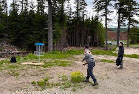Cape Breton disc golfers are shown practicing at a new course behind Cape Breton University in Sydney. The inaugural CBU Open disc golf tournament will take place this weekend with 39 players from across Atlantic Canada registered to compete. PHOTO CONTRIBUTED/FLICKLINE DISC GOLF.
