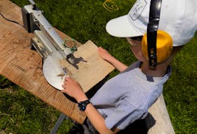 Wesley Jefferies of Stanhope, P.E.I. is getting proficient at using a scroll saw. Contributed photo