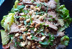 Thai-style barbecued flank steak with Asian noodle salad brings a different twist to a Father's Day barbecue. Contributed