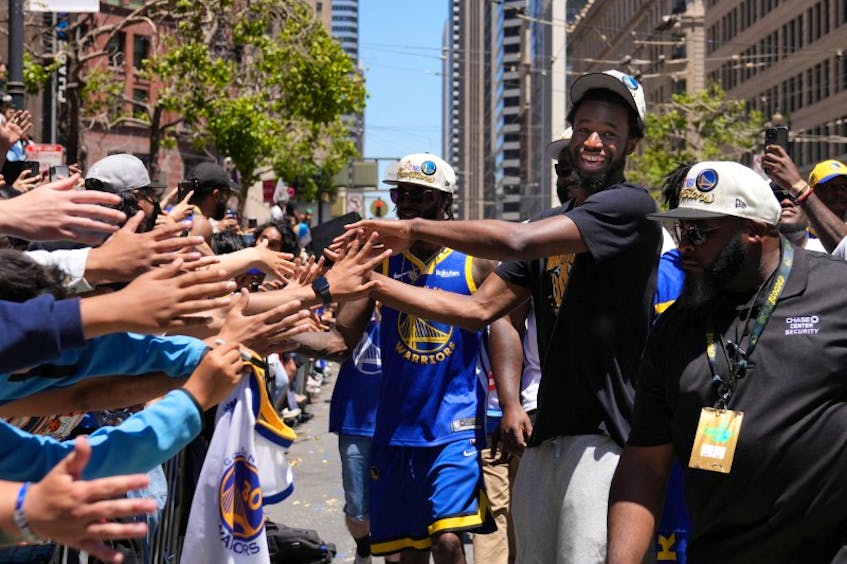 Warriors celebrate championship with parade, champagne and ice cream - The  Japan Times