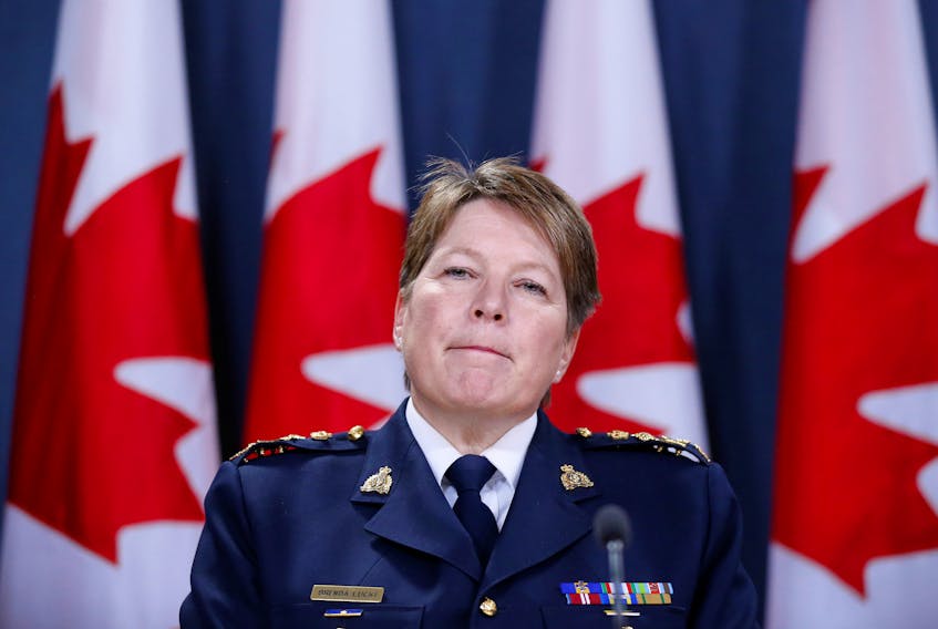 RCMP Commissioner Brenda Lucki attends a news conference in Ottawa on May 7, 2018.