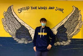 This interactive painted wings mural at Maple Grove Education Centre in Yarmouth is one example of the numerous inspirational murals painted by artist Tiffany Barrett throughout Nova Scotia. Contributed photo