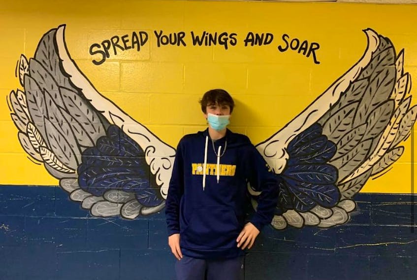 This interactive painted wings mural at Maple Grove Education Centre in Yarmouth is one example of the numerous inspirational murals painted by artist Tiffany Barrett throughout Nova Scotia. Contributed photo