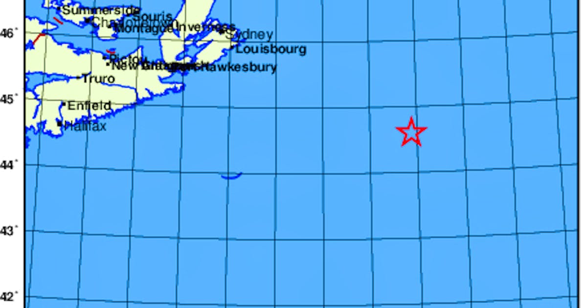 An earthquake was recorded off Cape Breton this weekend