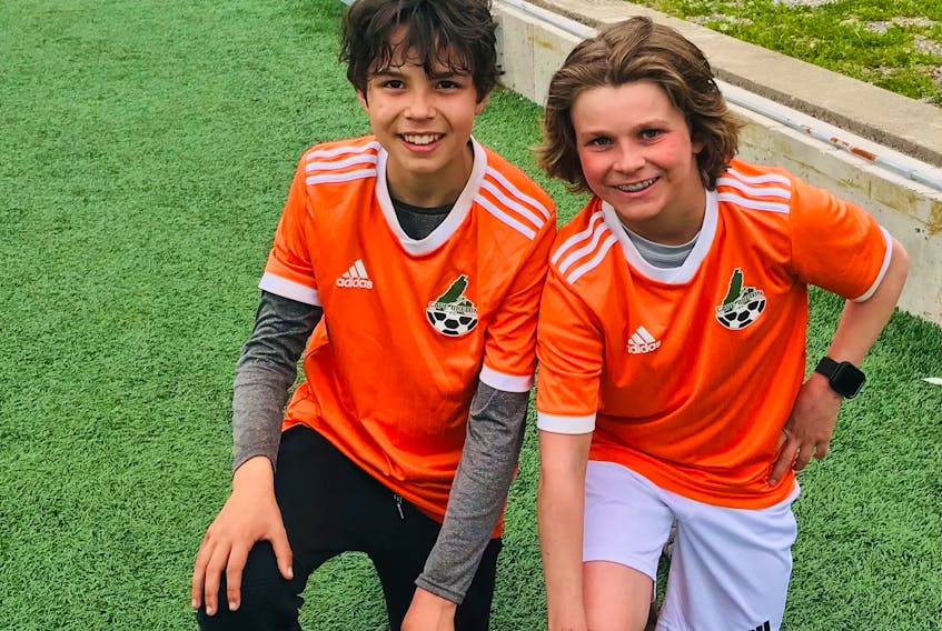 Ronan Sexton, left, and Eric Power are members of the Cape Breton U-13 Boys team that will represent Team Nova Scotia in the Atlantic Championships this summer. CONTRIBUTED