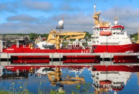 The HMS Protector is docked in Sydney this week. It’s crew is taking part in Arctic ice training exercises at the Canadian Coast Guard College. GREG MCNEIL/CAPE BRETON POST