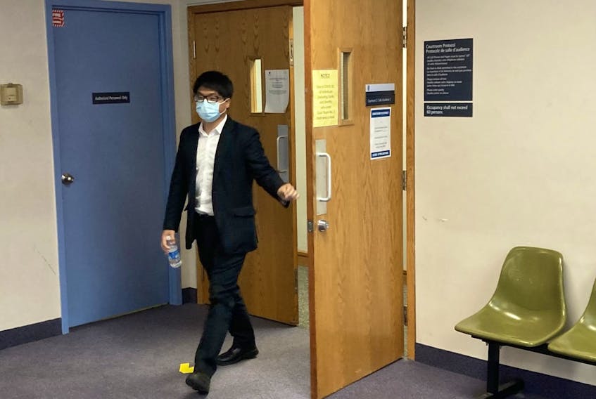 Acupuncturist Xiao Han Li leaves Dartmouth provincial court Thursday after testifying at his sexual assault trial. Lawyers will make their closing arguments in September.