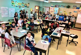 Grade 5 students at Brookland Elementary were well prepared for their interview with the Cape Breton Post on June 8. Many had written notes about the Reconciliation Garden Project they did, which wasn't a request from their teachers. NICOLE SULLIVAN/CAPE BRETON POST