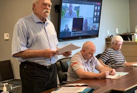 Timothy Gillespie (from left), Darren Stoddard and Roy O’Donnell representing the Protect Our Seniors community group appealed to Shelburne Municipal Council to reconsider the decision to divest Roseway Manor, the long-term care facility in Sandy Point that has operated as a municipal corporation since it was opened in 1976. KATHY JOHNSON