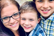 Bryana MacKenzie, left, and her children six-year-old Hayden and eight-year-old Hunter. MacKenzie is a continuing care assistant at a long-term care facility. CONTRIBUTED