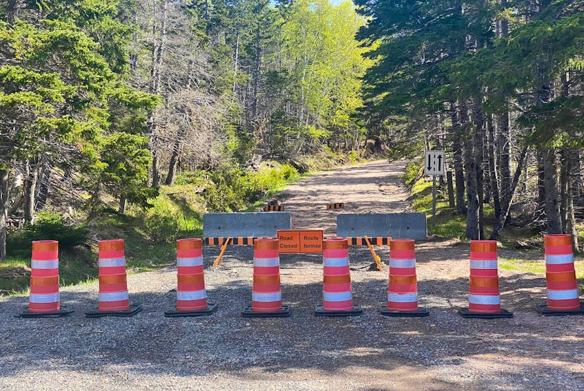 The entrance to the roadway leading to Mary Ann Falls, taken by Dave Cameron, showing the road closure. CONTRIBUTED/FACEBOOK